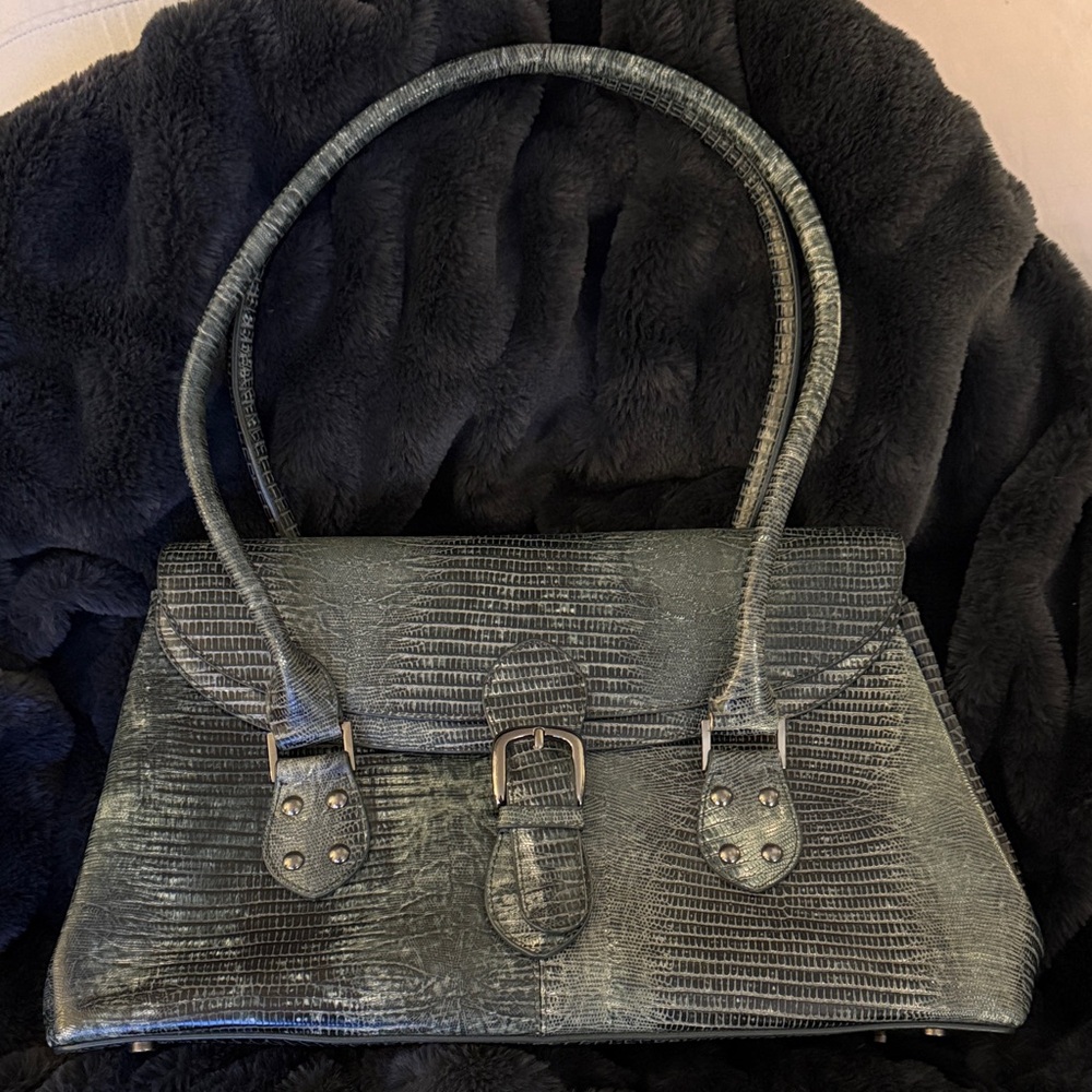 Charlie Lapson Green Alligator HandBag